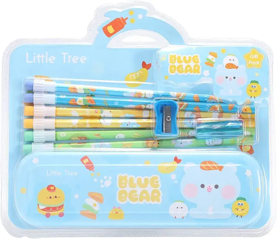 SET DE LÁPICES LITTLE TREE CARTUCHERA METÁLICA 