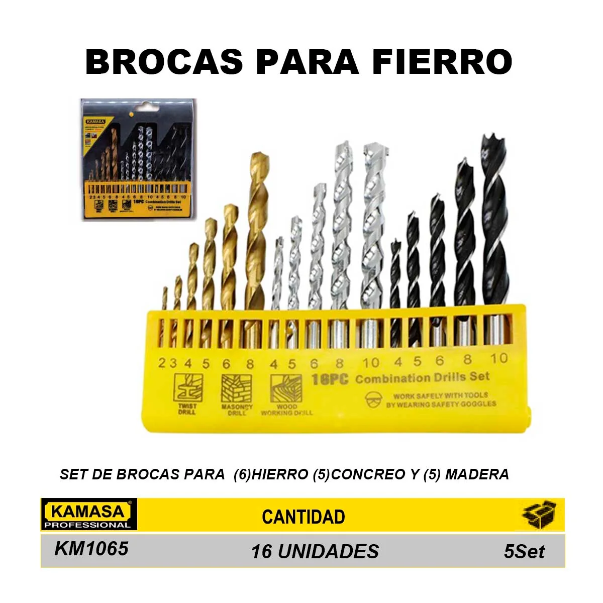 SET BROCA MIX KM METAL - CONCRETO - MADERA