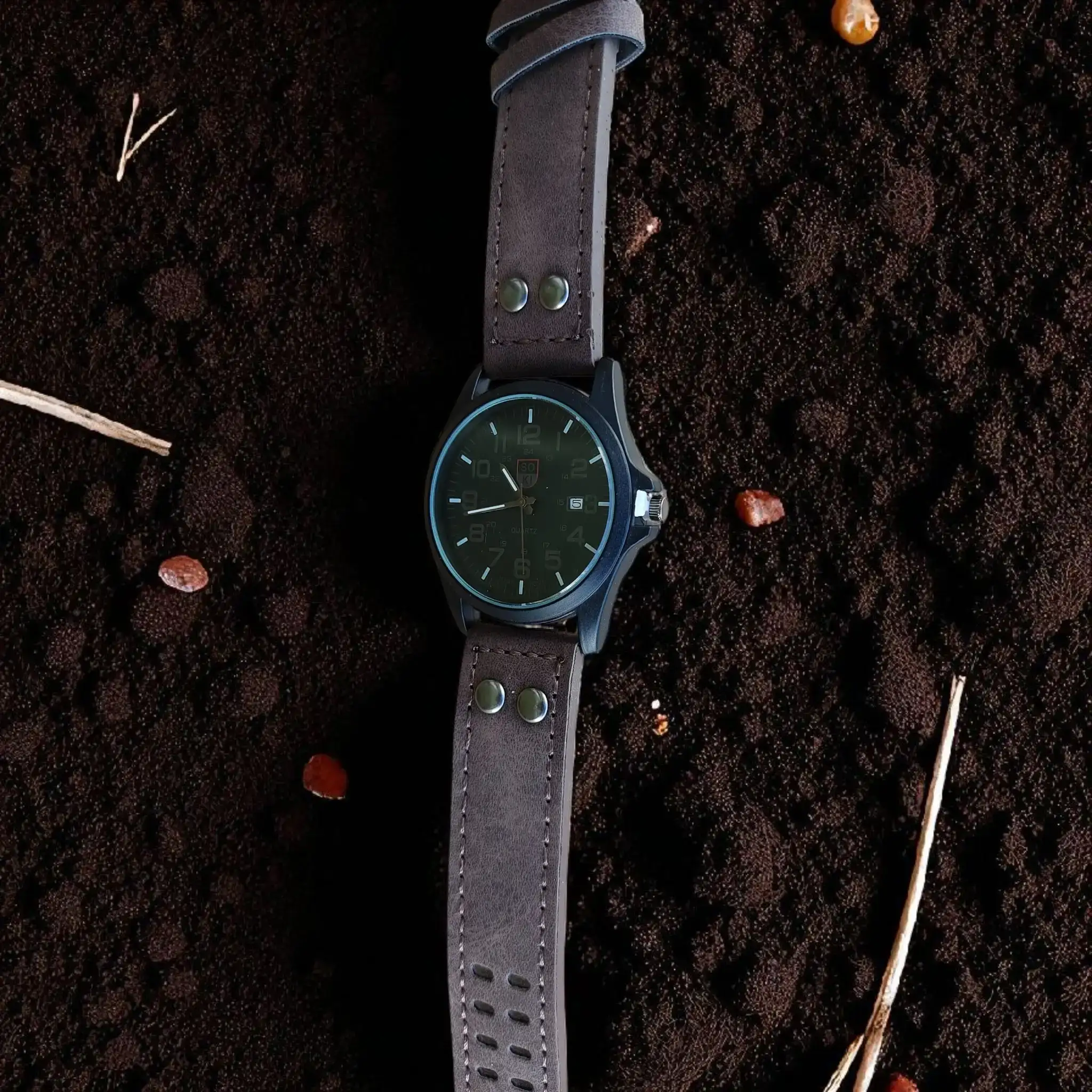 Reloj Masculino redondo café  4