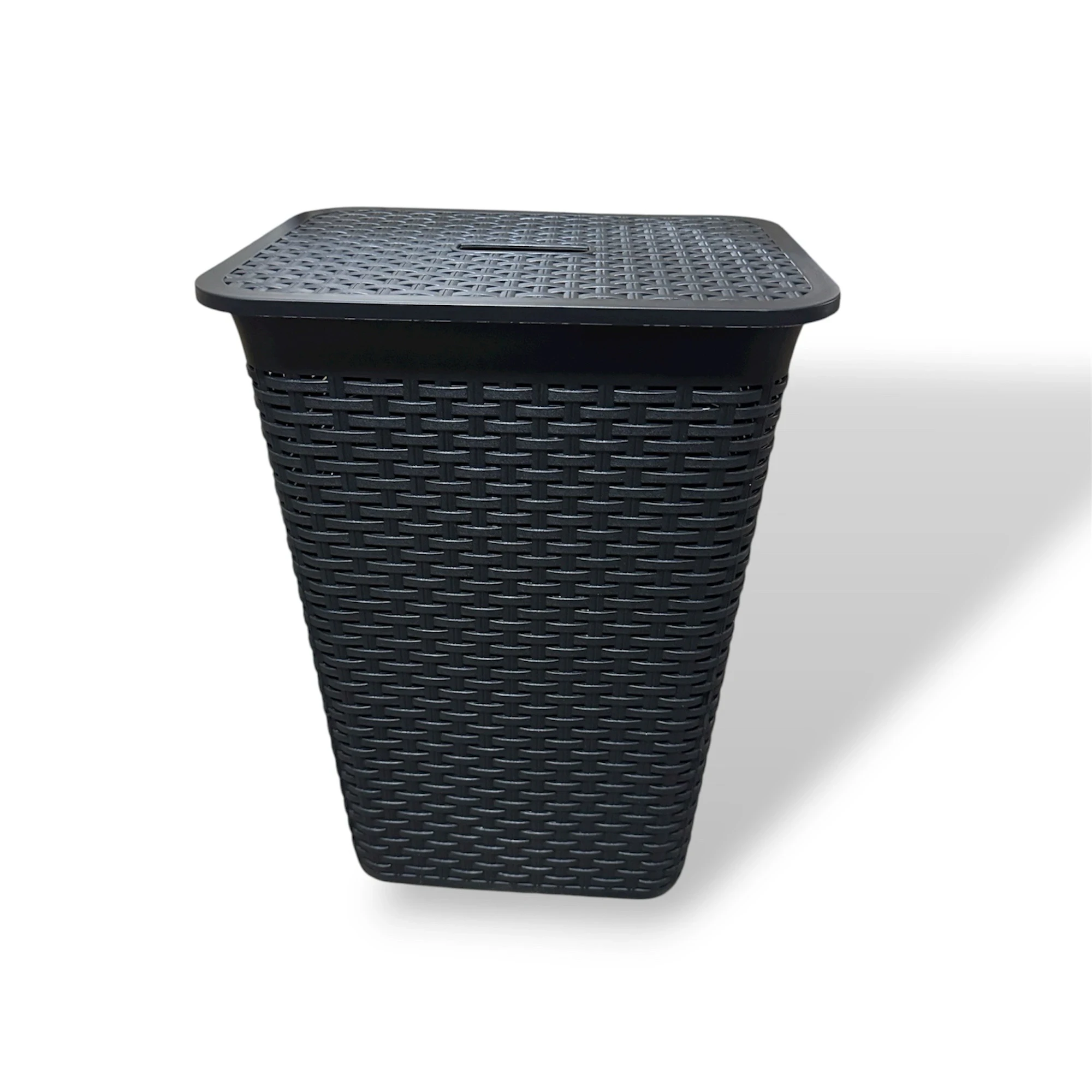 CANASTO DE ROPA PLASTICO SIMIL RATAN  2