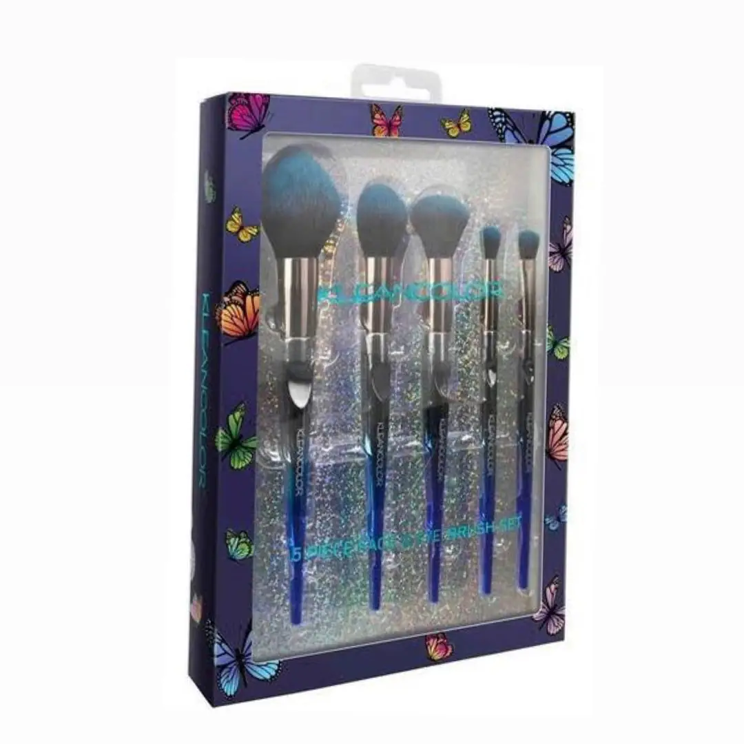 SET DE BROCHAS PARA ROSTRO AZUL KLEANCOLOR