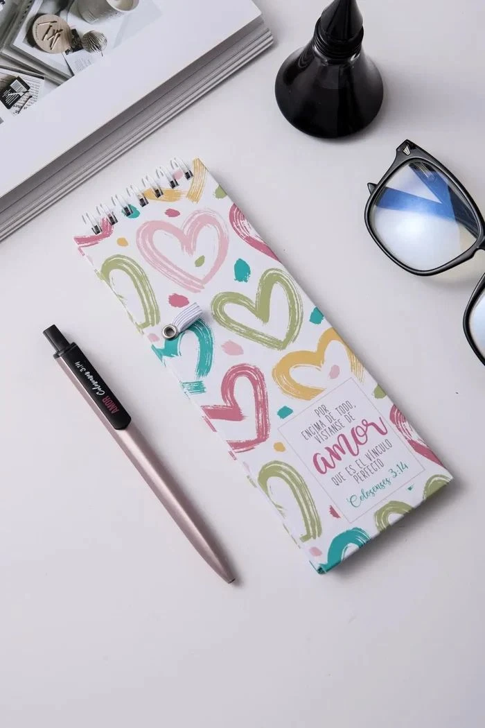 Libreta larga con lapicero Amor