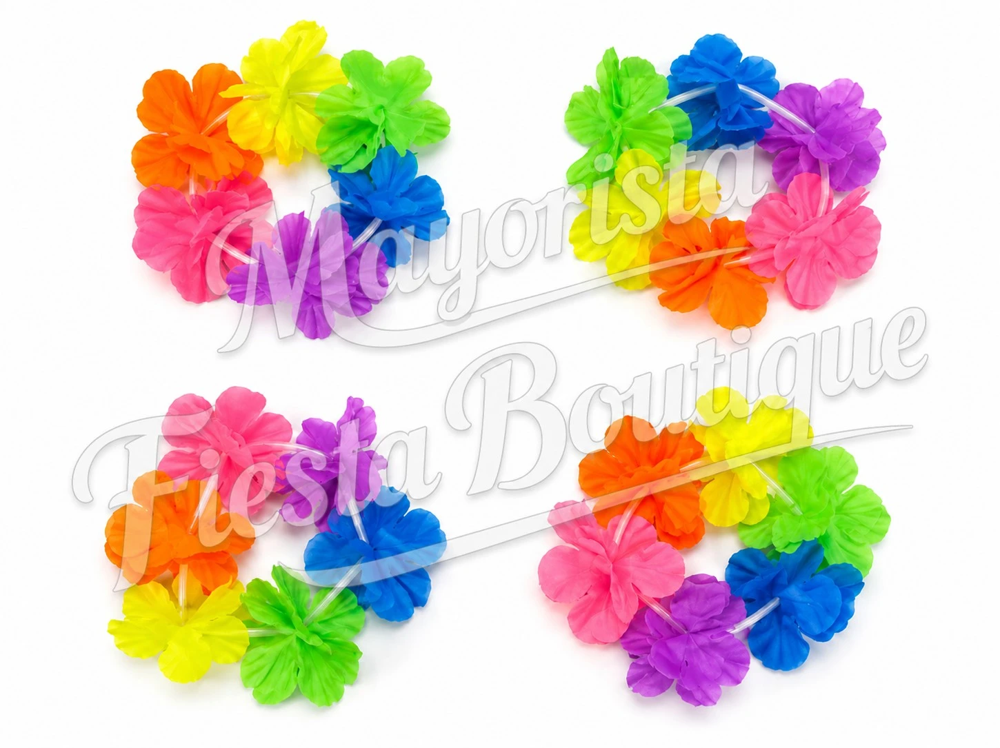 Pulsera hawaiana fluor 12 pares.