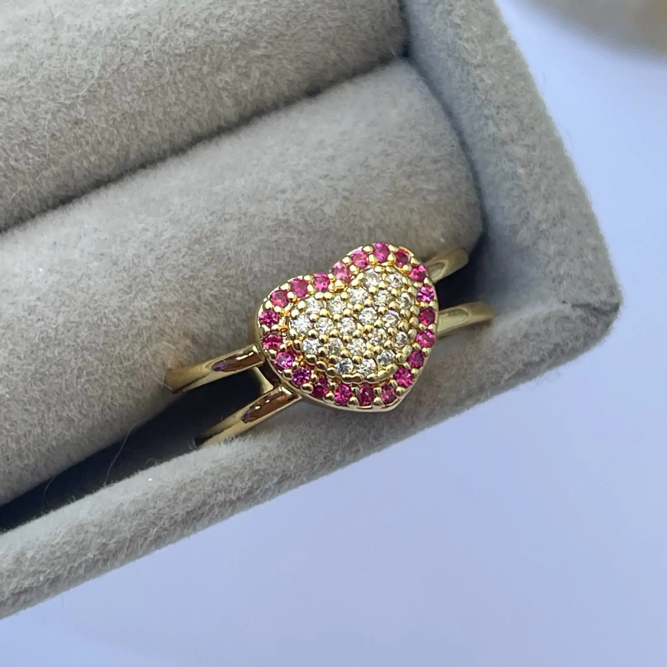 ANILLO CORAZON PIEDRAS