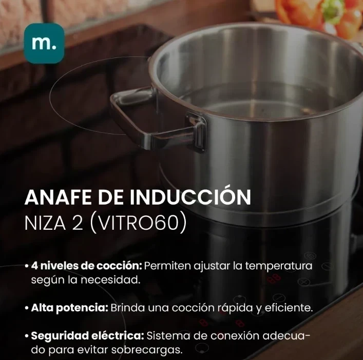 ANAFE ELECTRICO VITROCERAMICO 4 HORNALLAS MAVERICK 60CM NEGRO  3