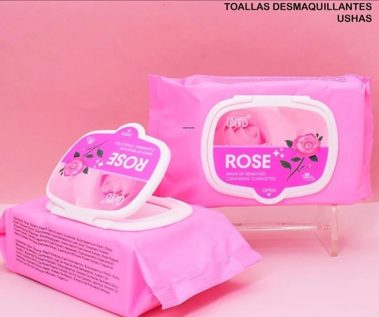🌹 Toallitas Desmaquillantes de Rosas – USHAS 🌹 2