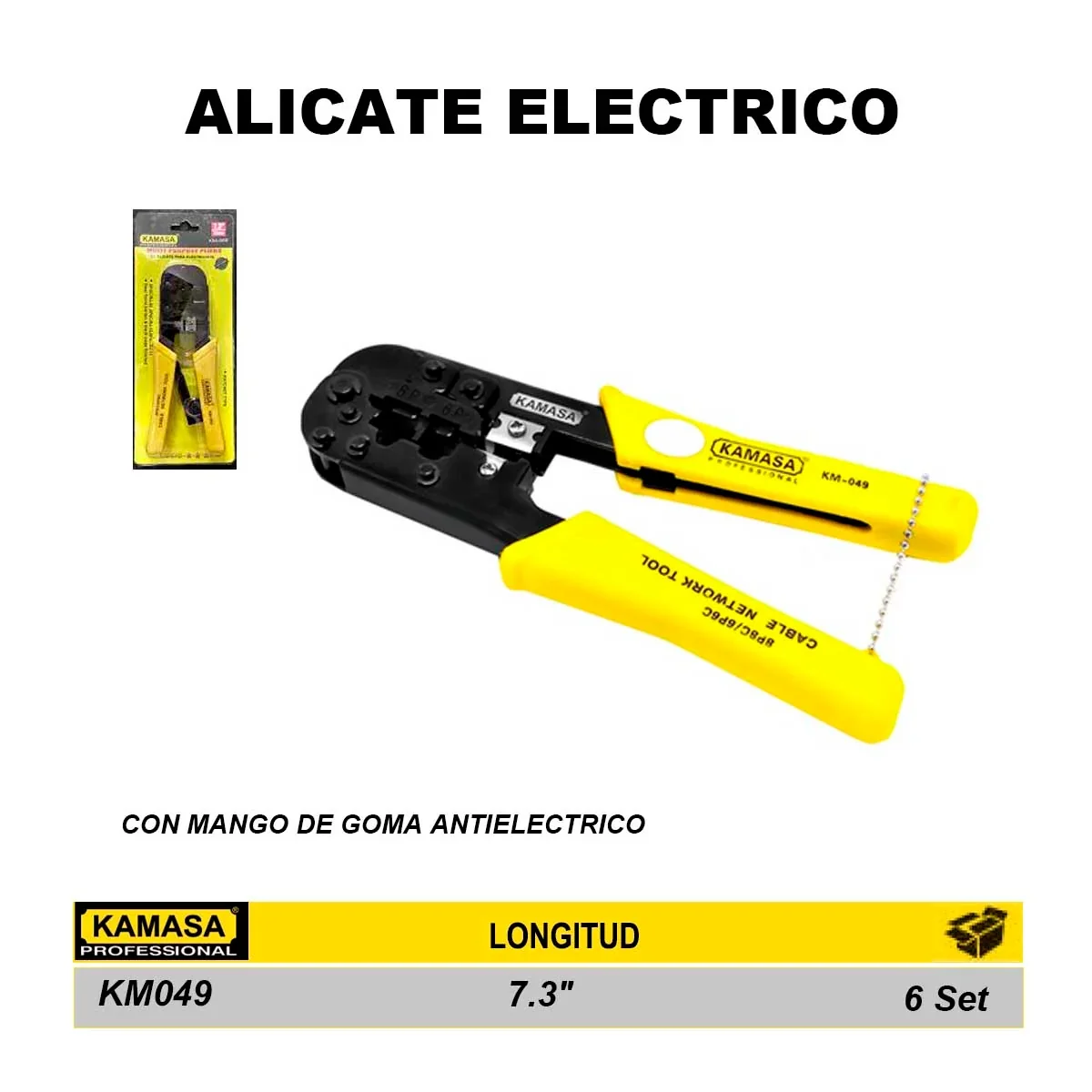 ALICATE de RED KM RJ45 RJ12 RJ11 7.3"