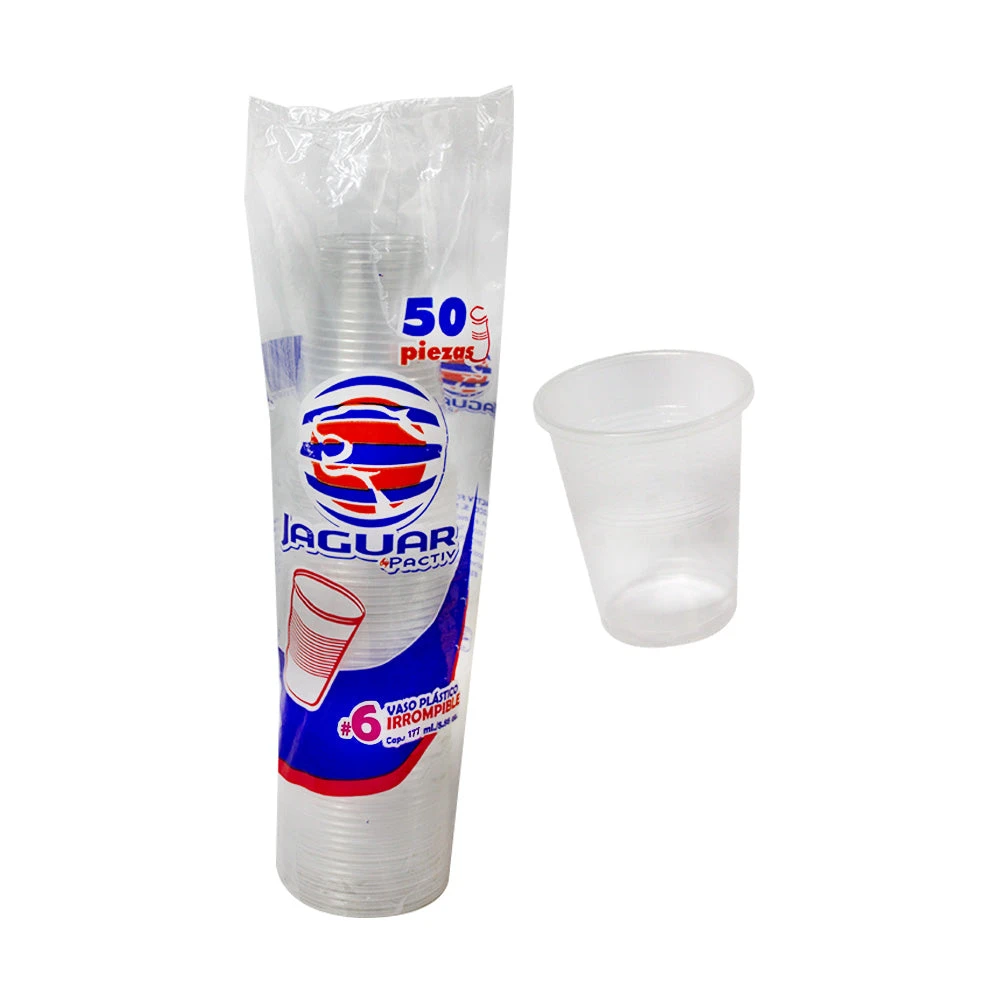 Vaso de plástico Jaguar 6 oz 50 pz