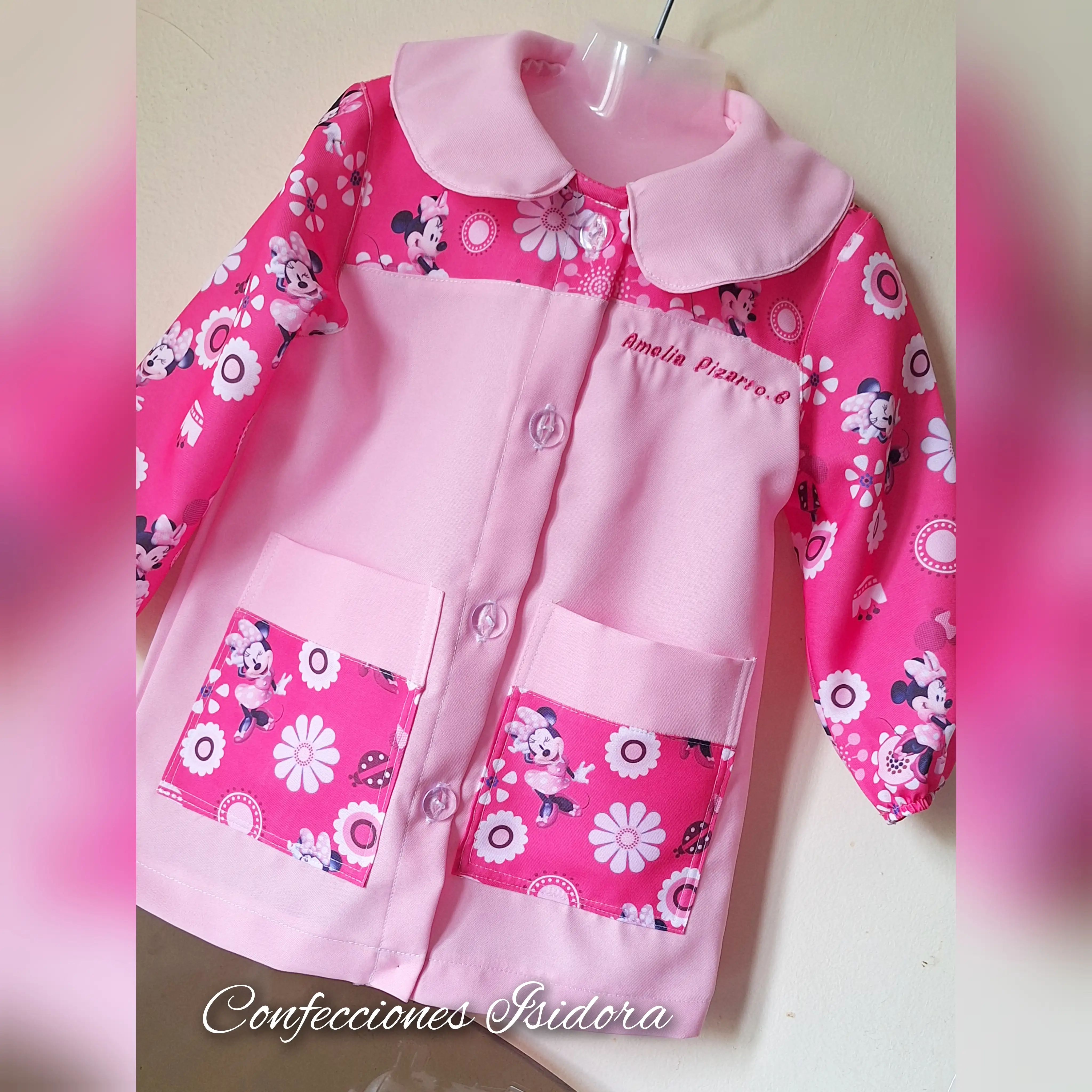 Delantal minnie , rosado