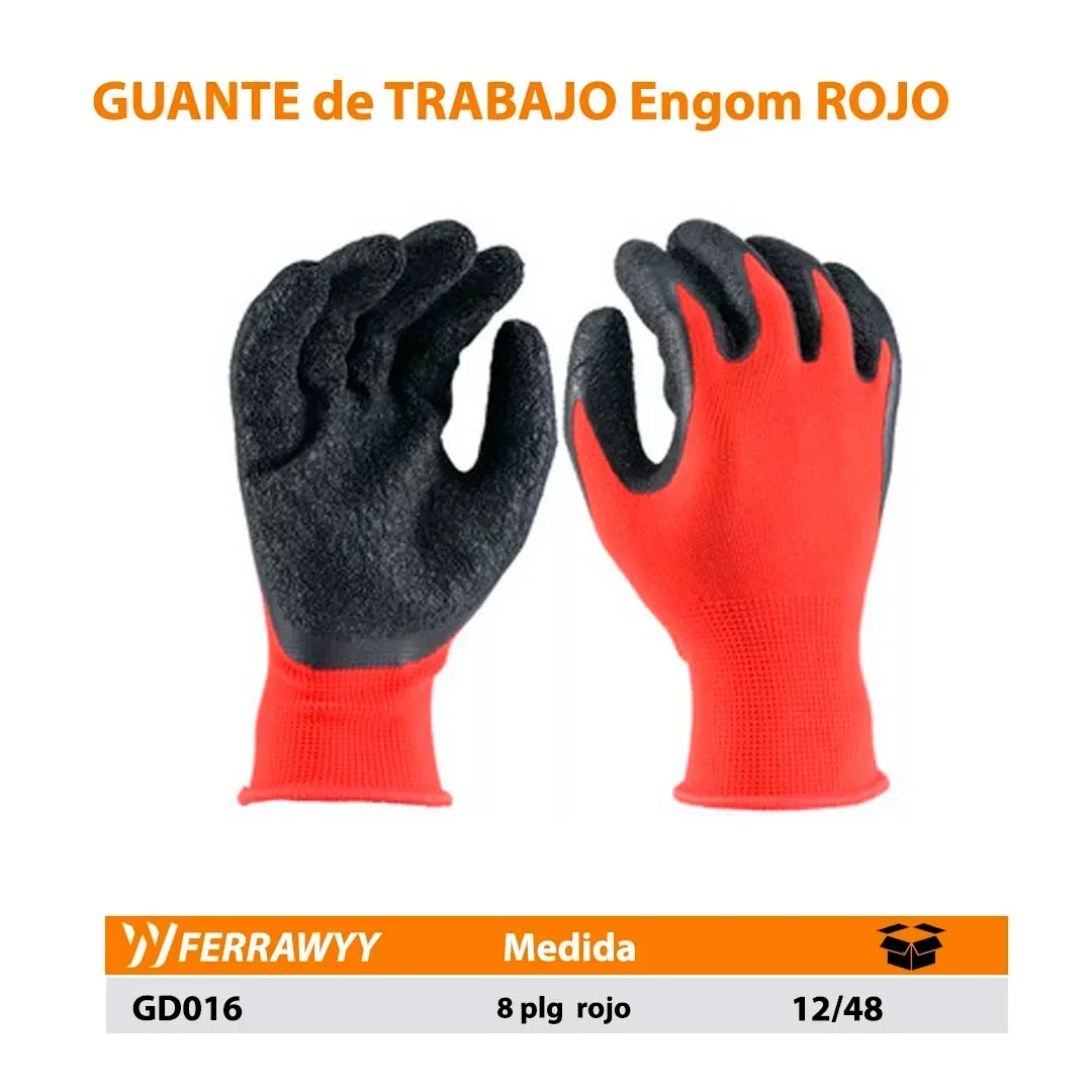 GUANTE de TRABAJO Engom ROJO FWY 