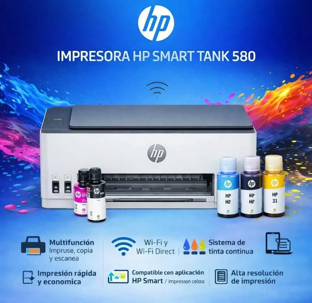 🔥OFERTA🔥IMPRESORA HP SMART TANK 580 OUTLET