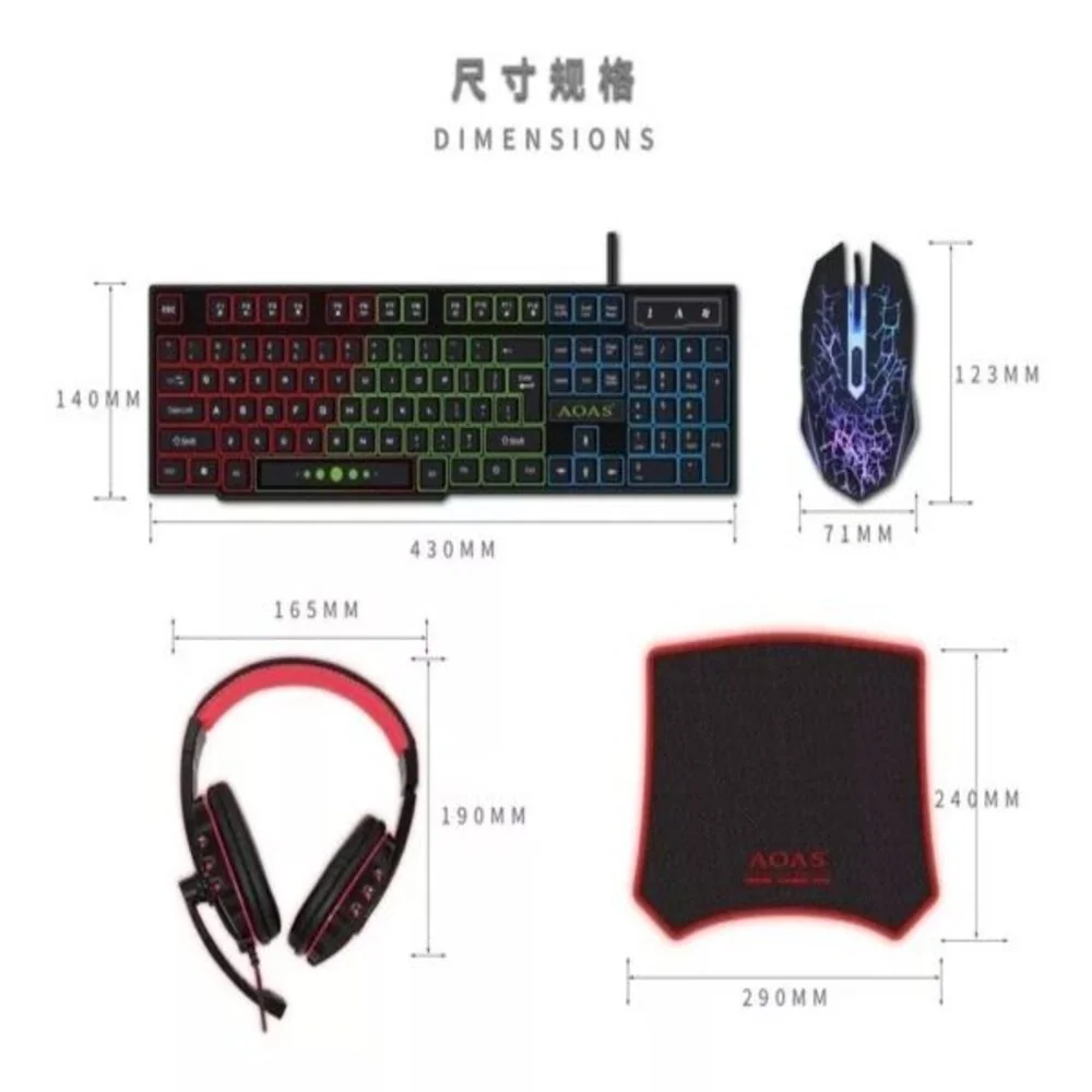 Combo Teclado, Pad, Mouse Audífonos Gamer  2