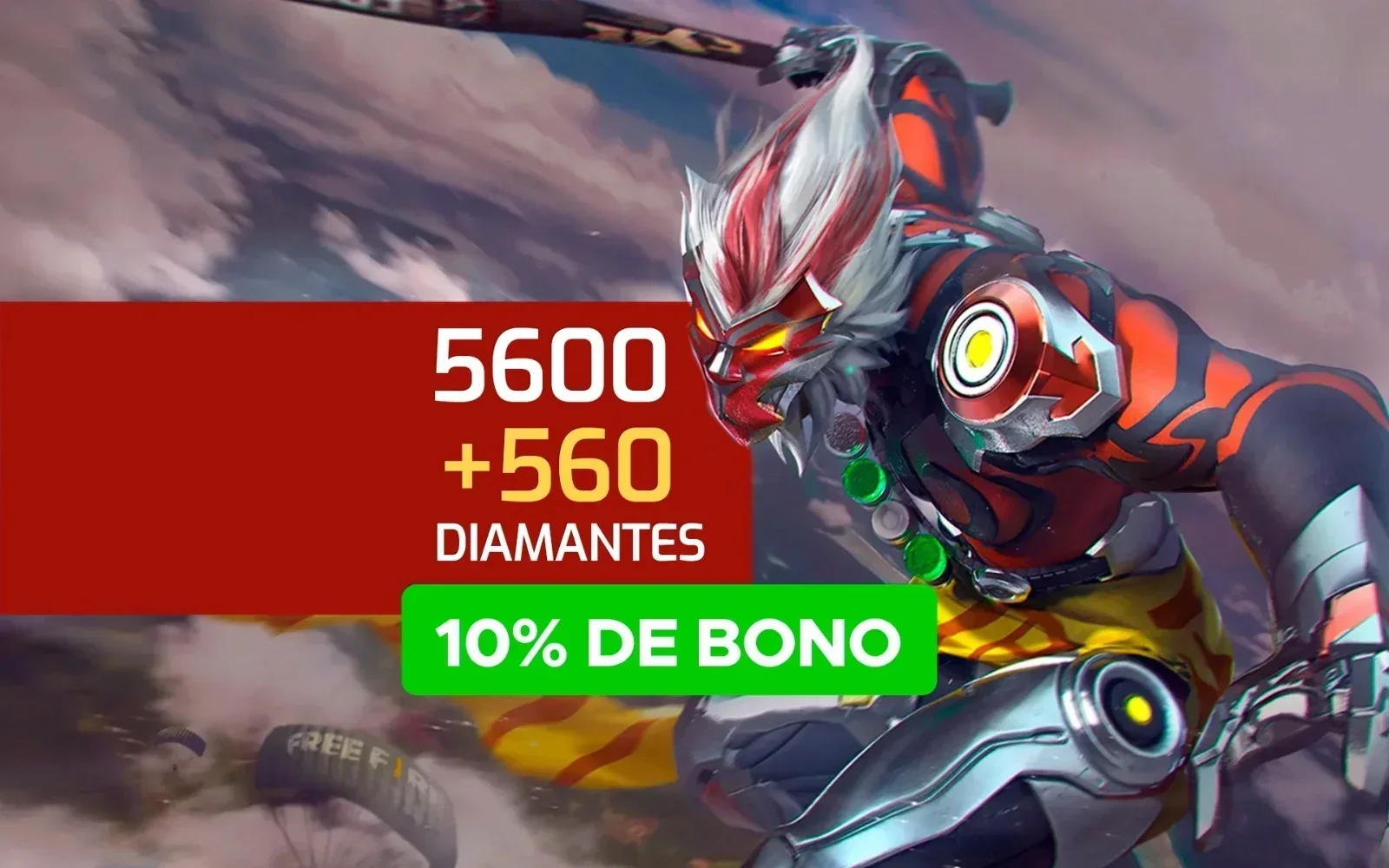 5600 + 560 DIAMANTES FREEFIRE