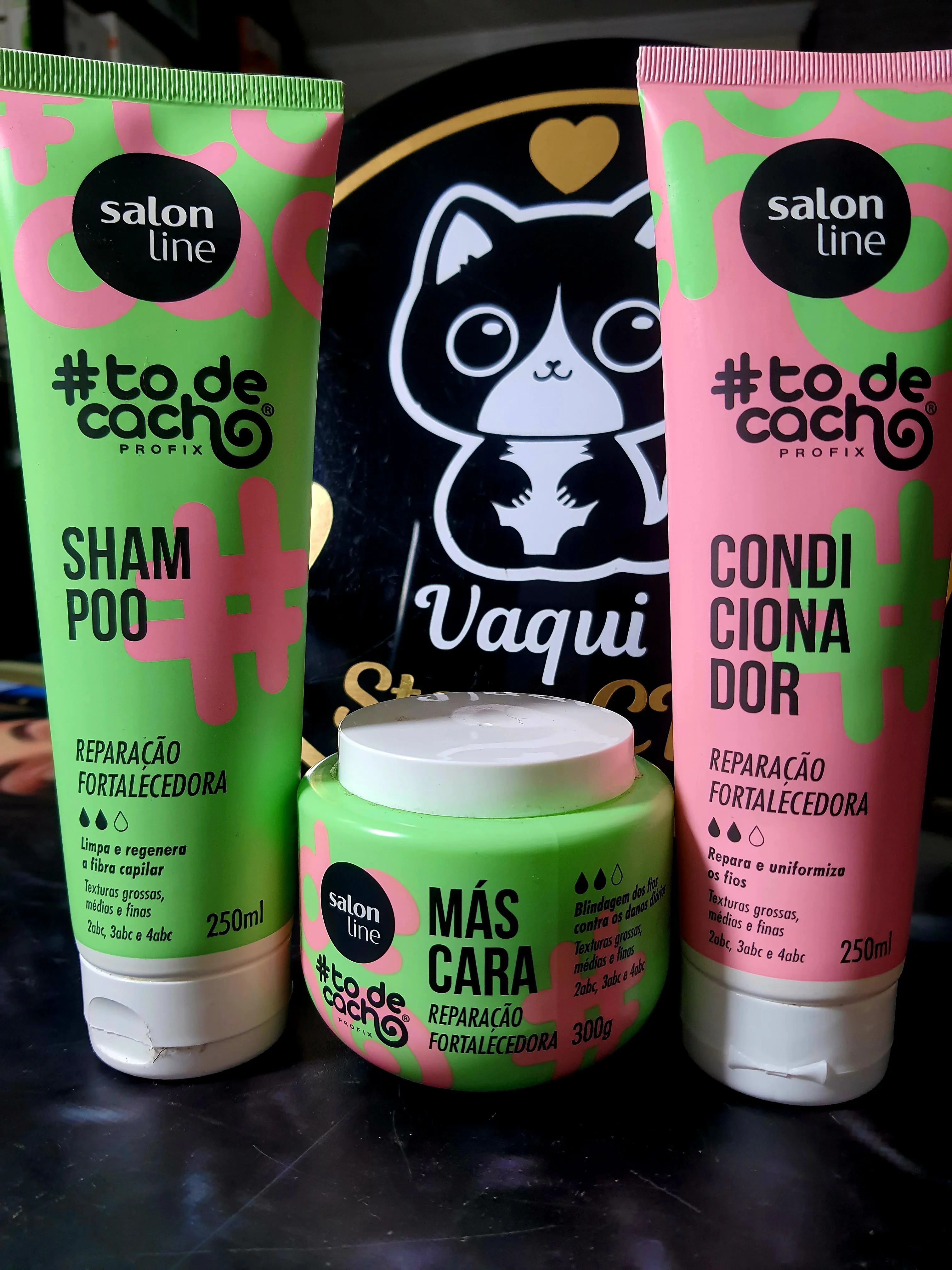 Kit Shampoo + Acondicionador  + mascarilla reparación fortalecedora #to de cacho Salon Line