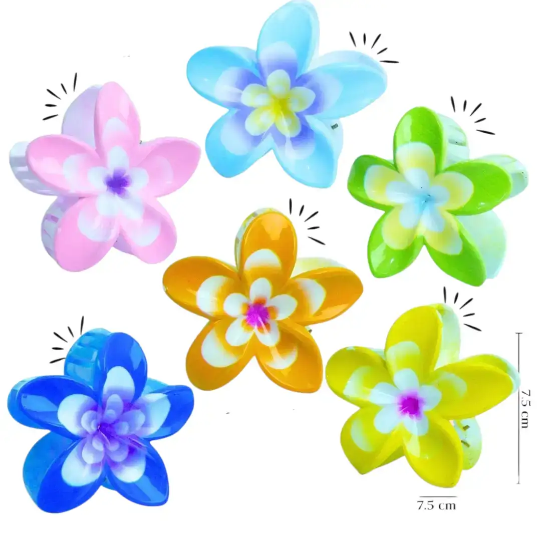 6 Pinchos Hawaianos Eco Flower Grandes