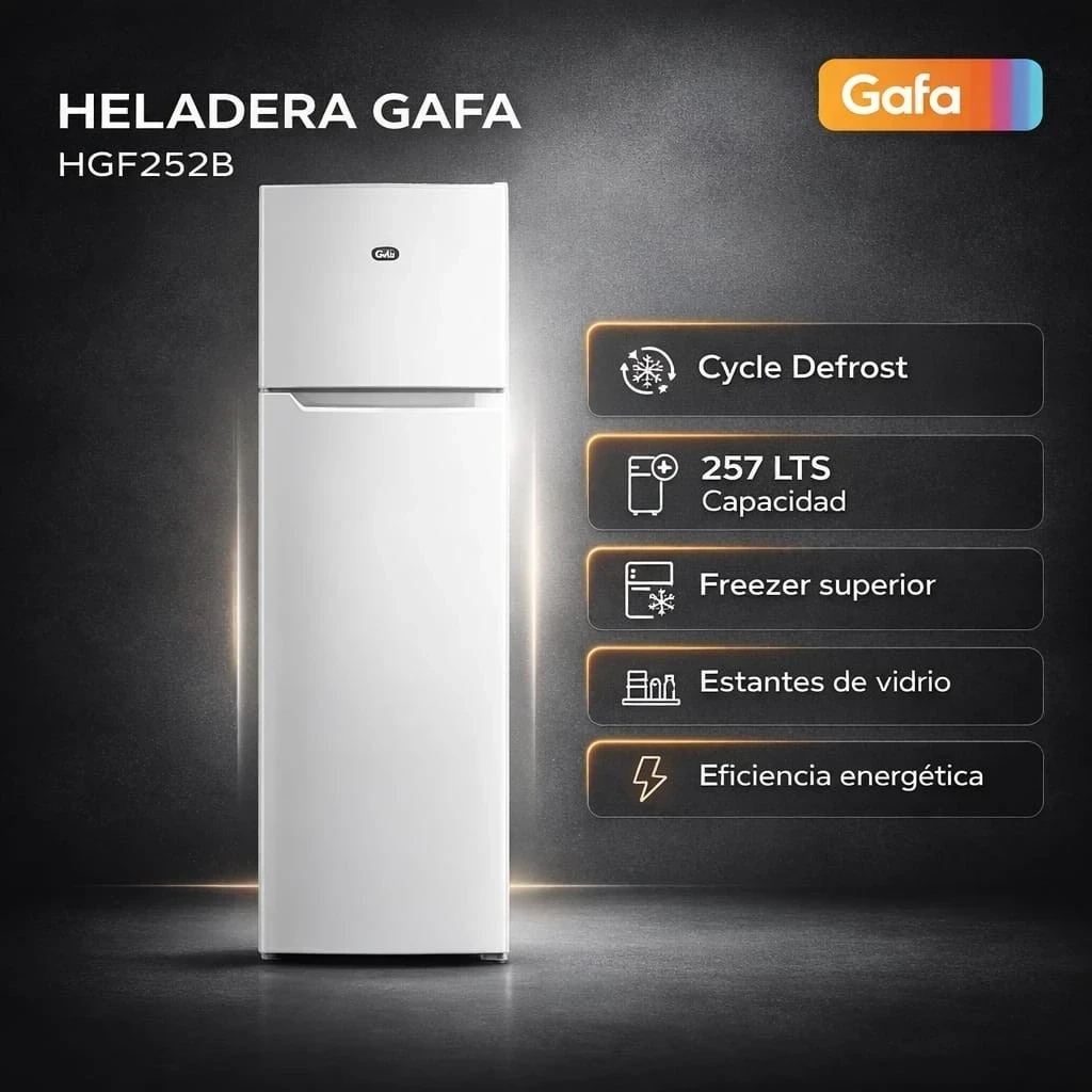 HELADERA GAFA 257LTS CYCLE DEFROST BLANCA