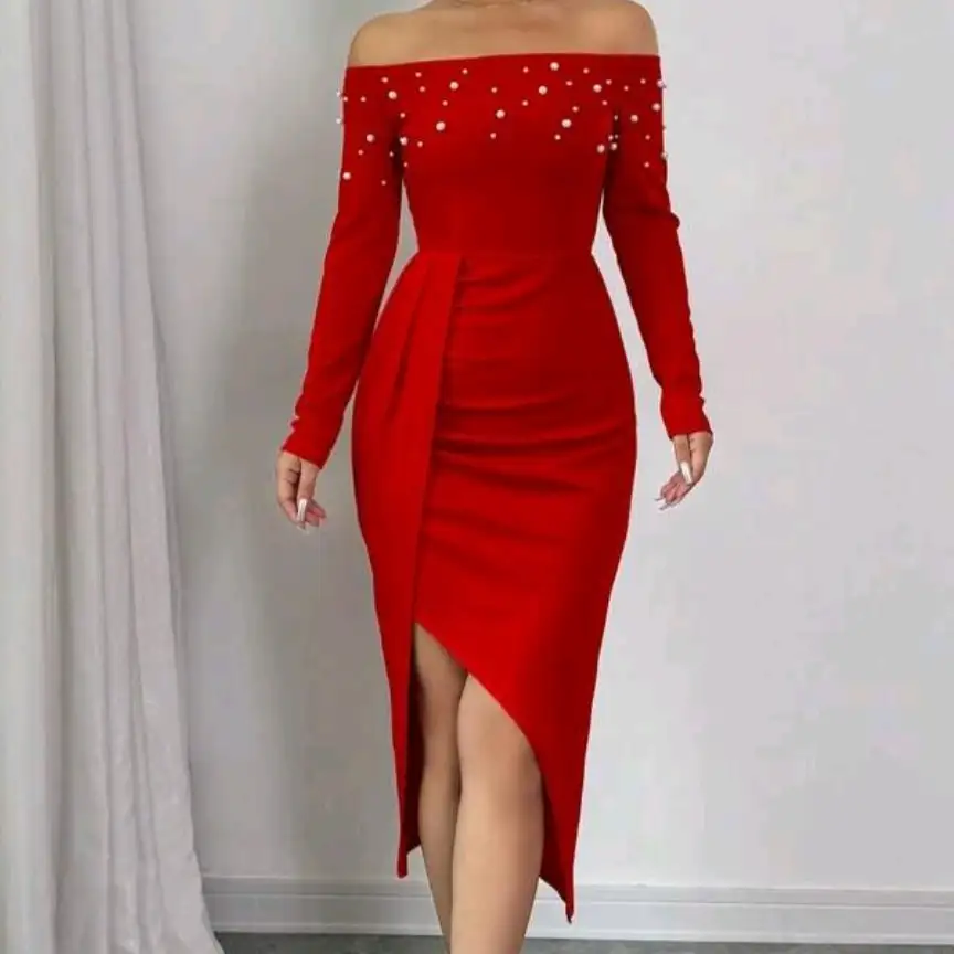 Vestido Campesino Largo Rojo 