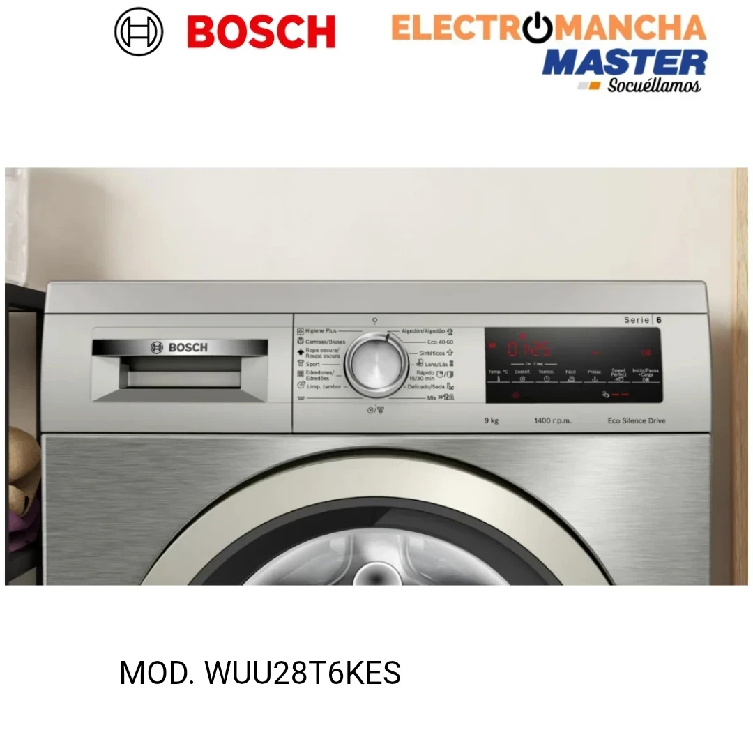 LAVADORA BOSCH WUU28T6KES INOX 9KG A 2