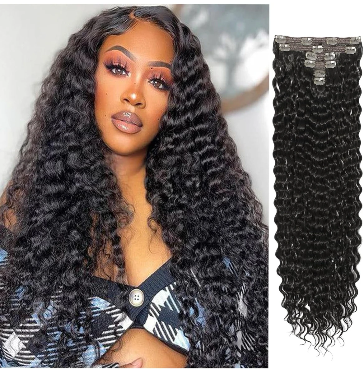 Extensiones semi natural 26” con clip 