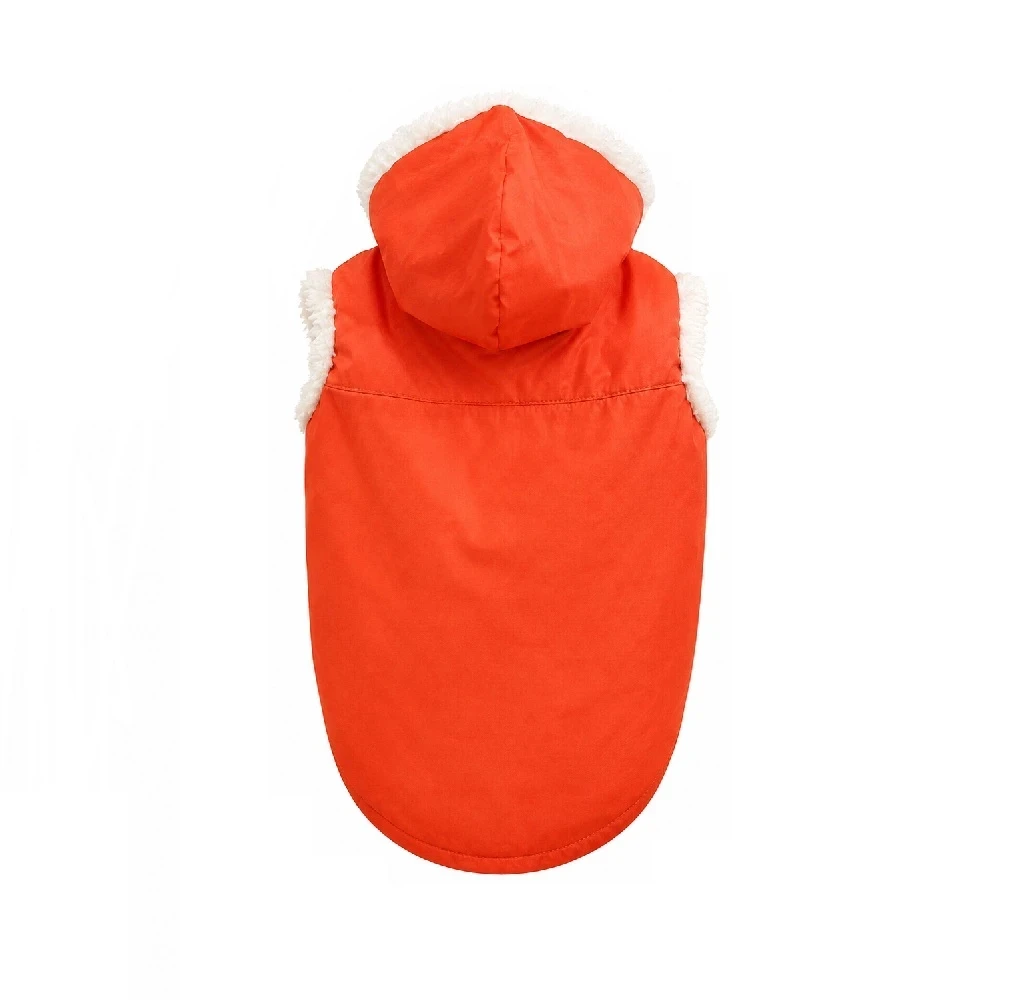 Chaleco impermeable con forro carnero naranja neón