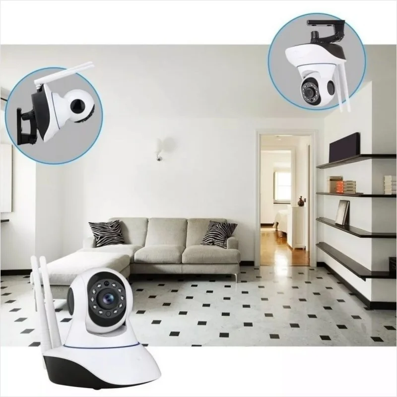 Camara IP Seguridad WiFi HD Robotizada 3 Antenas Gira 360° 4
