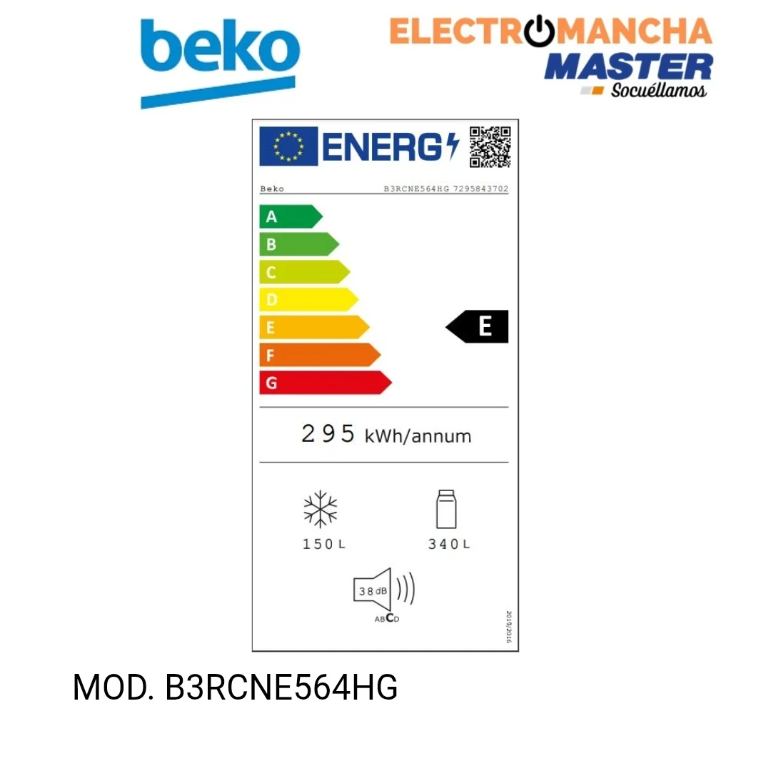 FRIGO COMBI BEKO B3RCNE564HG INOX 1,92x70 NF E  7