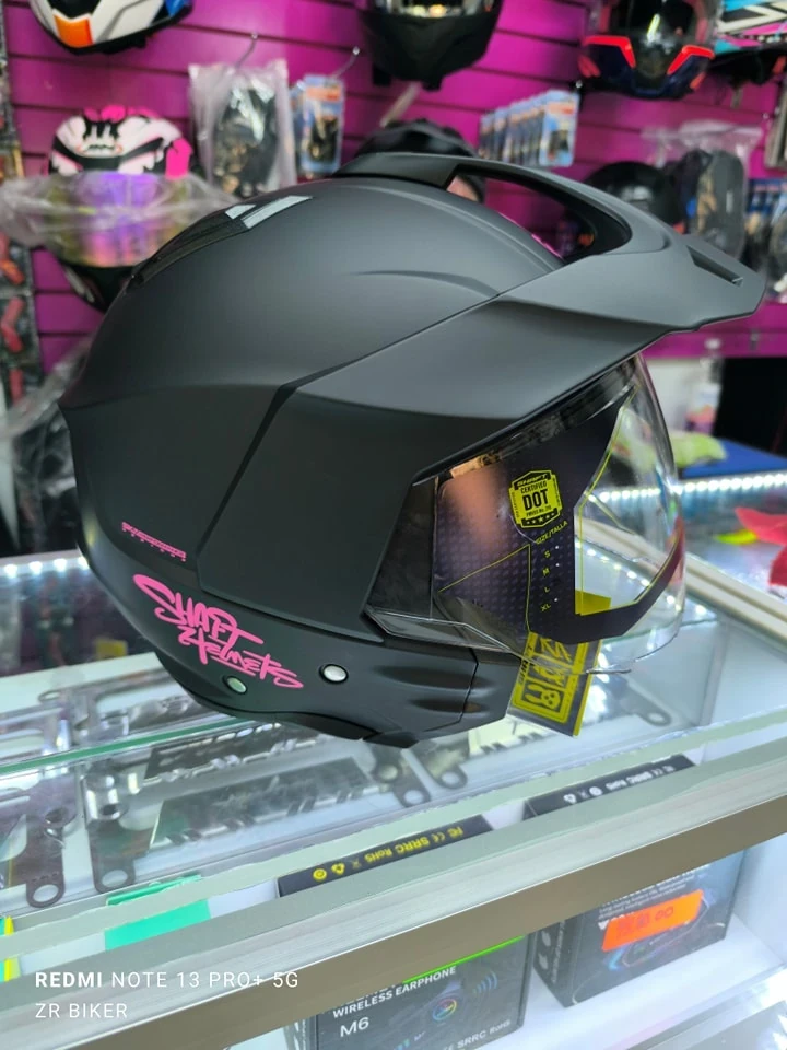 CASCO OPEN FACE SHAFT ROSA VISOR TRANSPARENTE