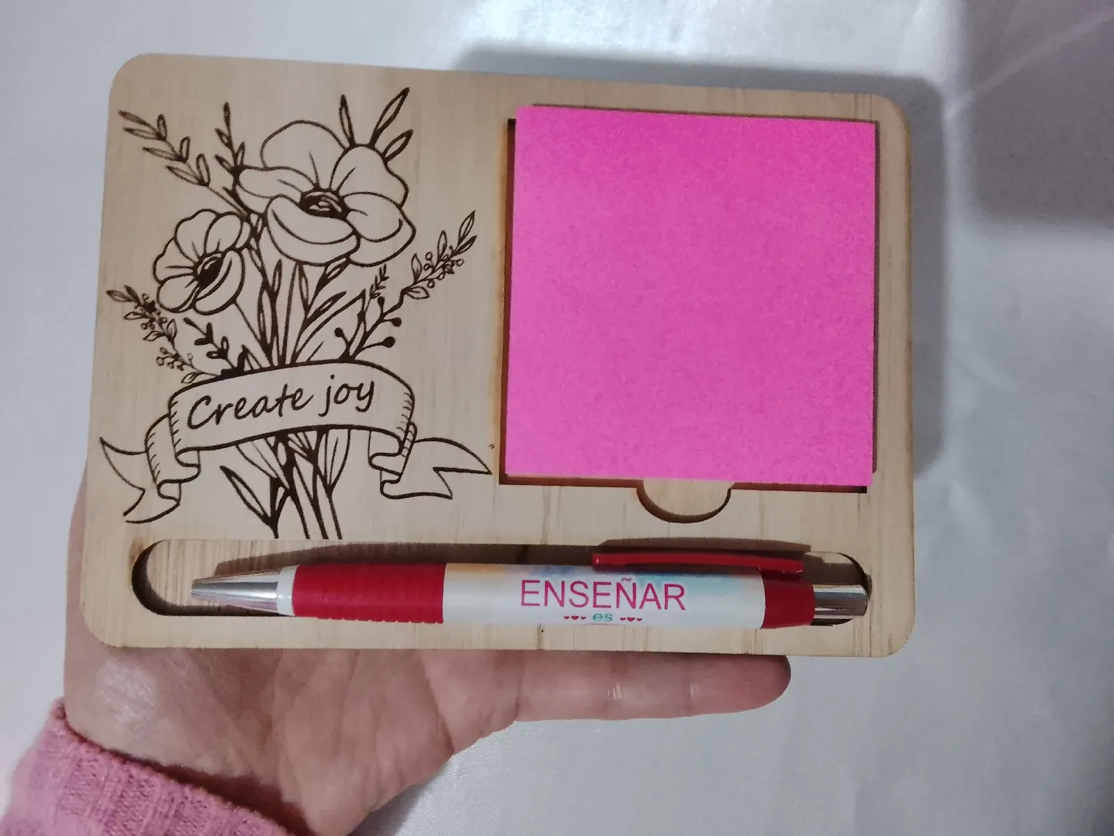 Soporte con notas adhesivas y lapicera personalizada  2
