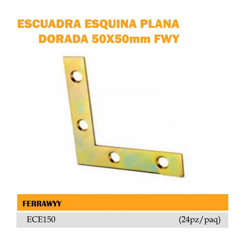 ESCUADRA ESQUINA Plana FWY (paq/24pz) 50x50mm