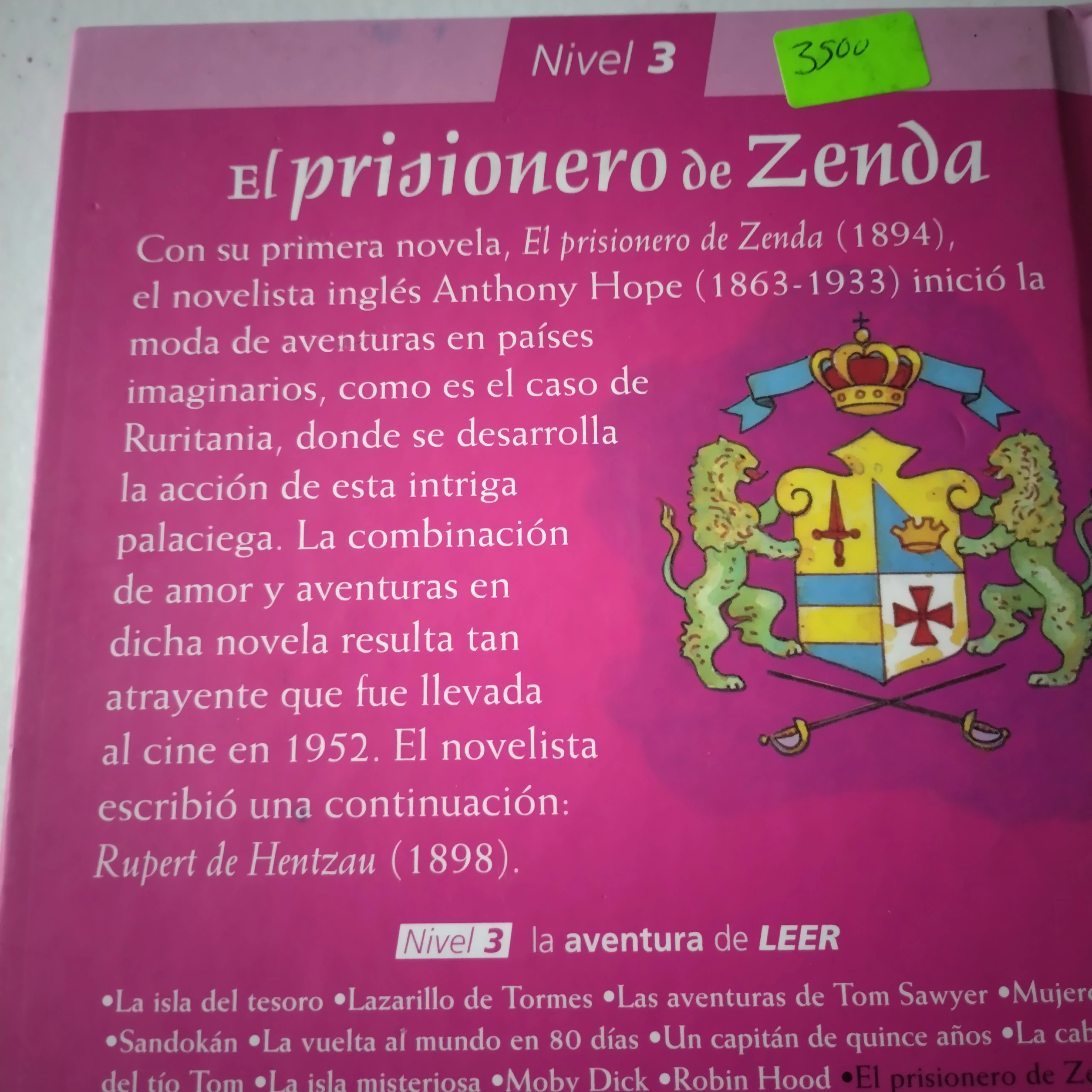 El prisionero de Zenda, Anthony Hope, infantil  2