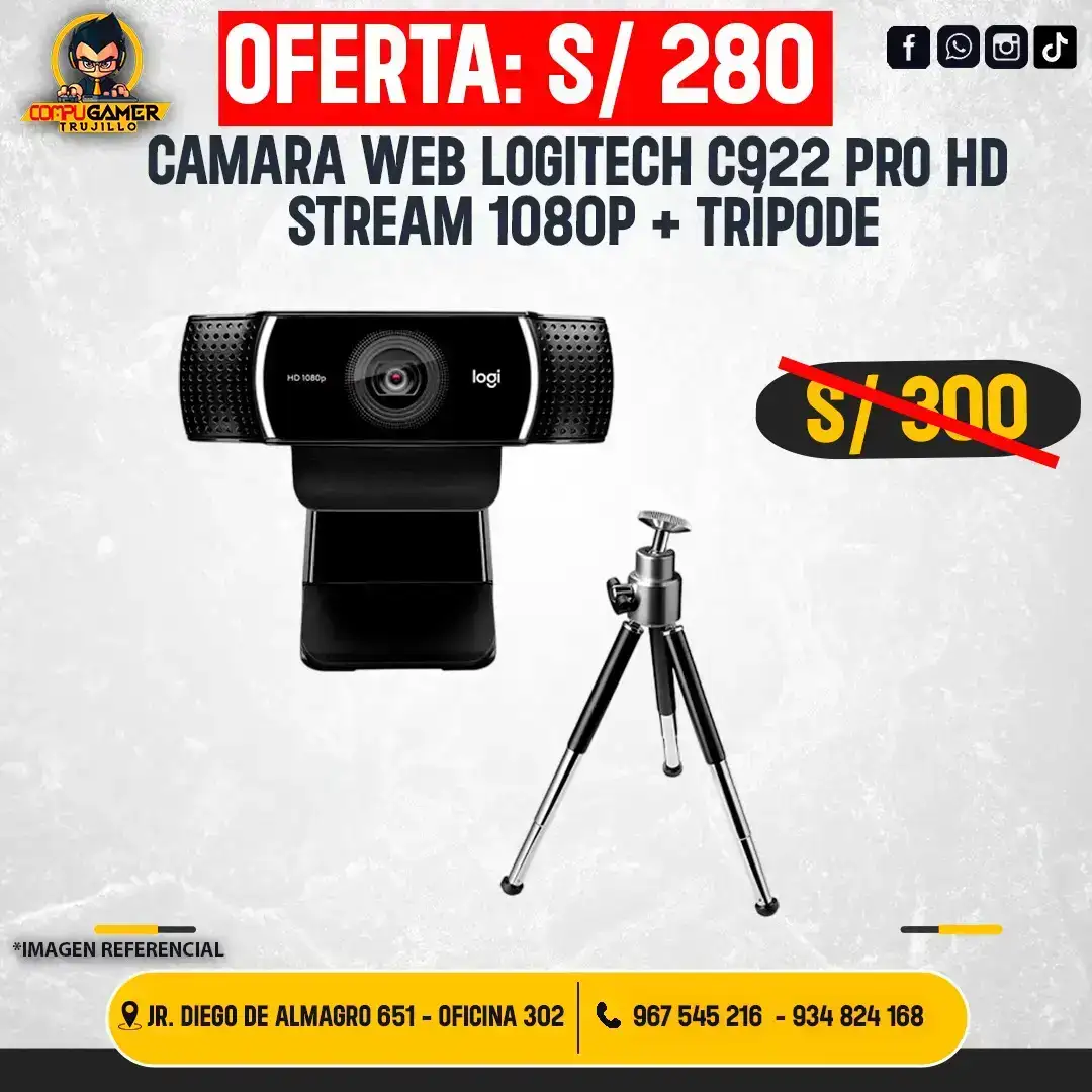 CÁMARA LOGITECH G922 PRO HD STREAM 1080P