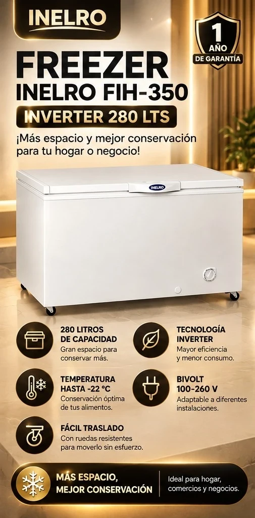  FREEZER INELRO FIH-350 INVERTER 280 LTS BLANCO *CONSULTAR DISPONIBILIDAD CON EL VENDEDOR*