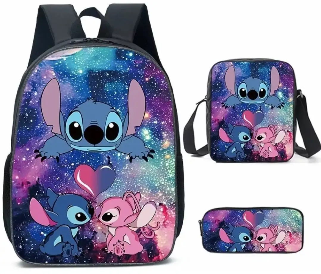 Mochila Bandolera Lilo Stitch Juego De 3 Piezas