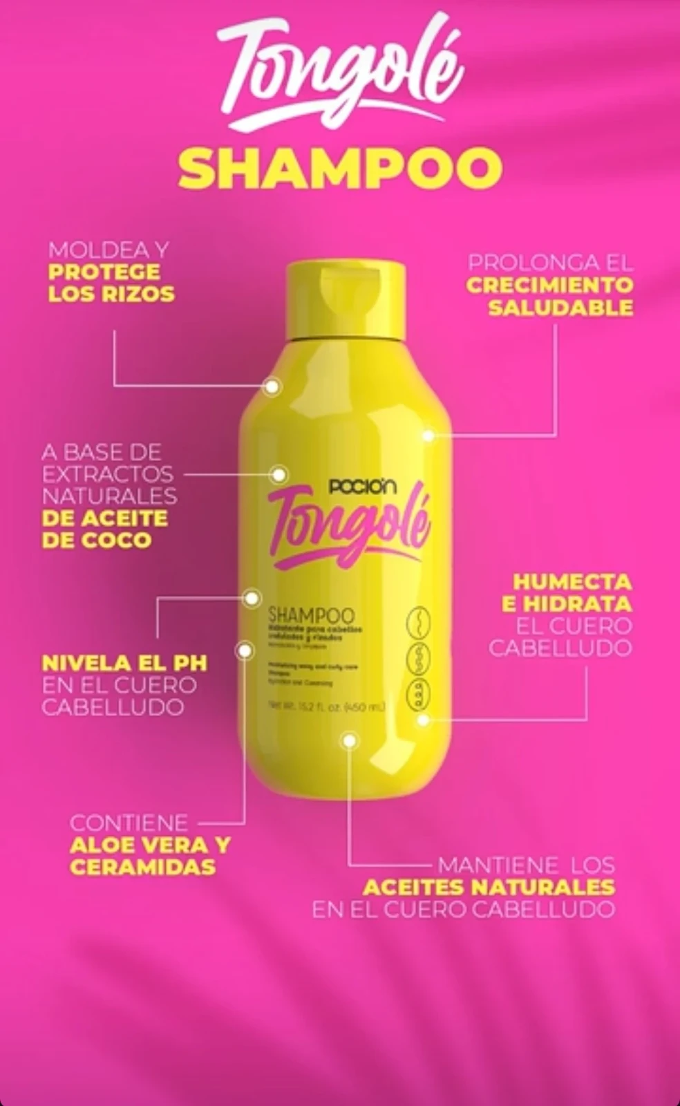 la pocion tongele shampoo rizos & ondulados 450ml