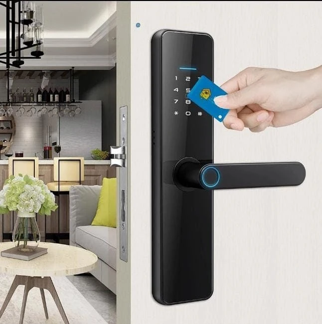 Cerradura de puerta inteligente con huella digital Bluetooth  2