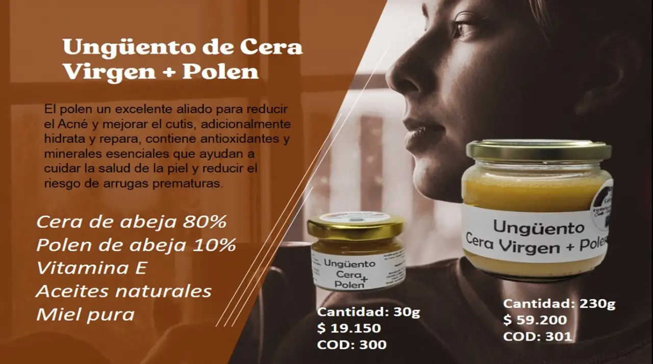 Unguento cera virgen + polen 30g