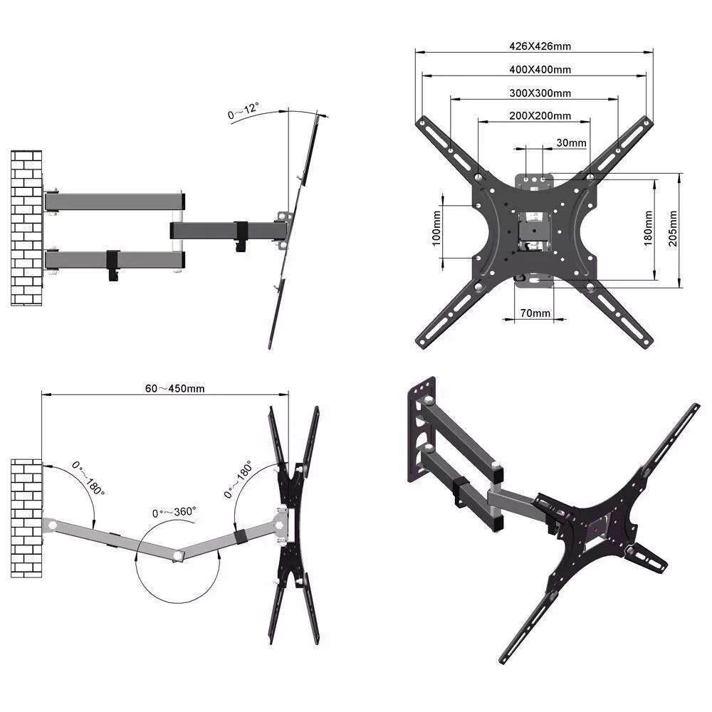BRACKET MOVIBLE 17"-42" X-200 4