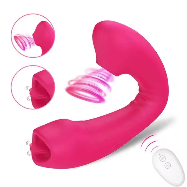 Vibrador Con Lengua y Succionador 2 En 1 Control Remoto