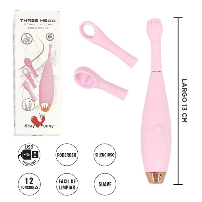 Ophiuchus : Vibrador Cabezales Intercambiables multiple velocidad