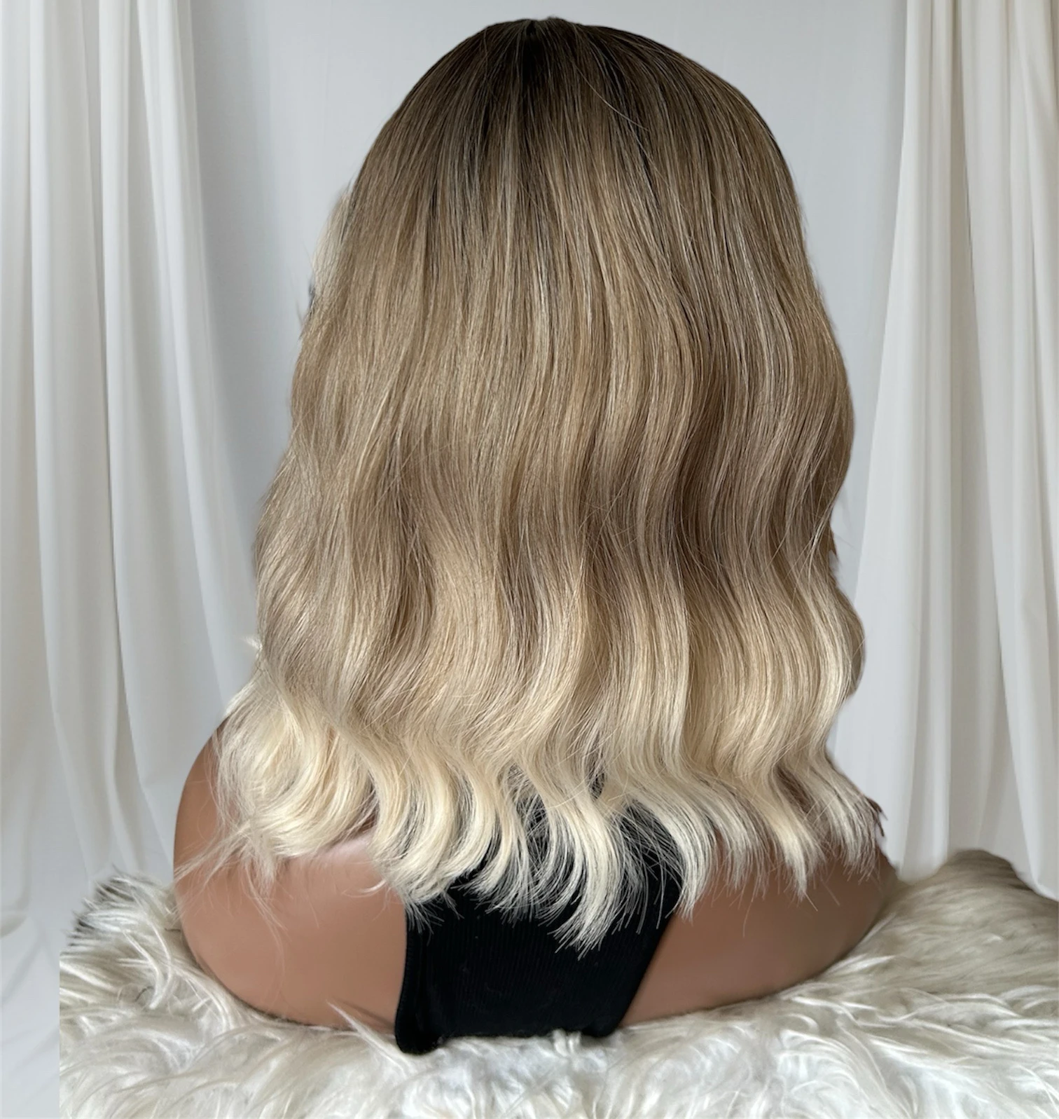 Peluca 12” ondulada ombre rubio  4