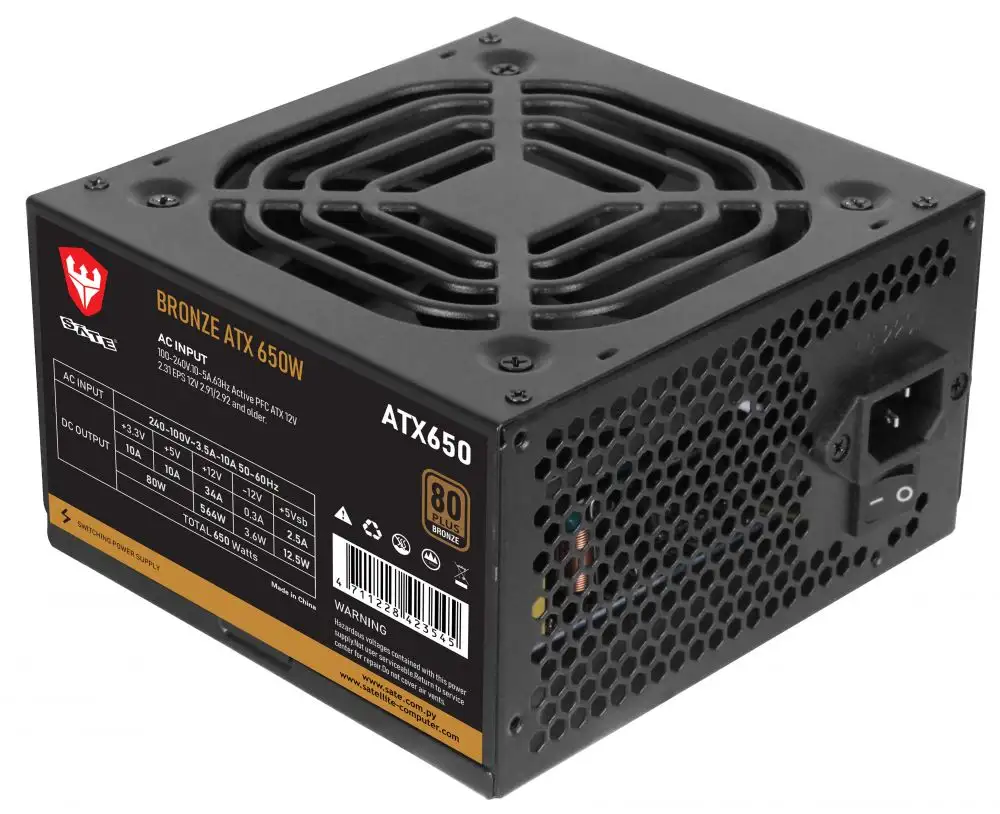 Fuente de Poder 650W + 80 Plus Bronce 2