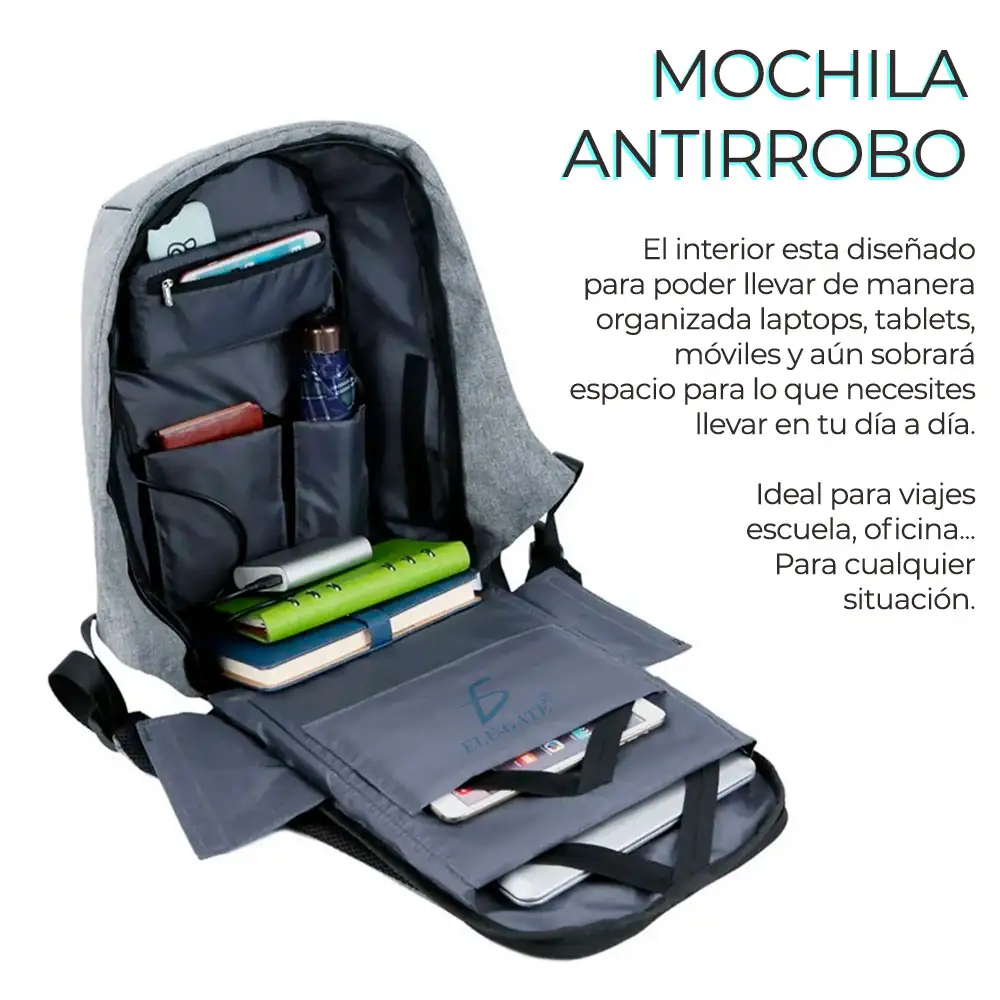 Mochila Grande Con Puerto Usb  3