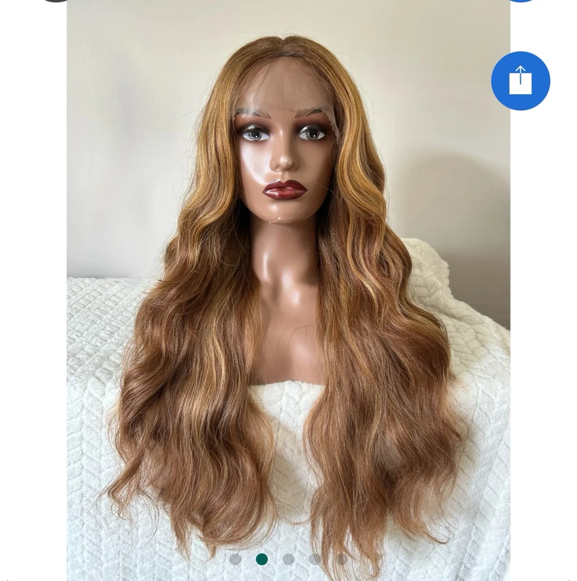 Peluca de encaje frontal sin pegamento con reflejos previamente despuntados, pelucas listas para usar, peluca de encaje frontal rubio miel, peluca balayage 4