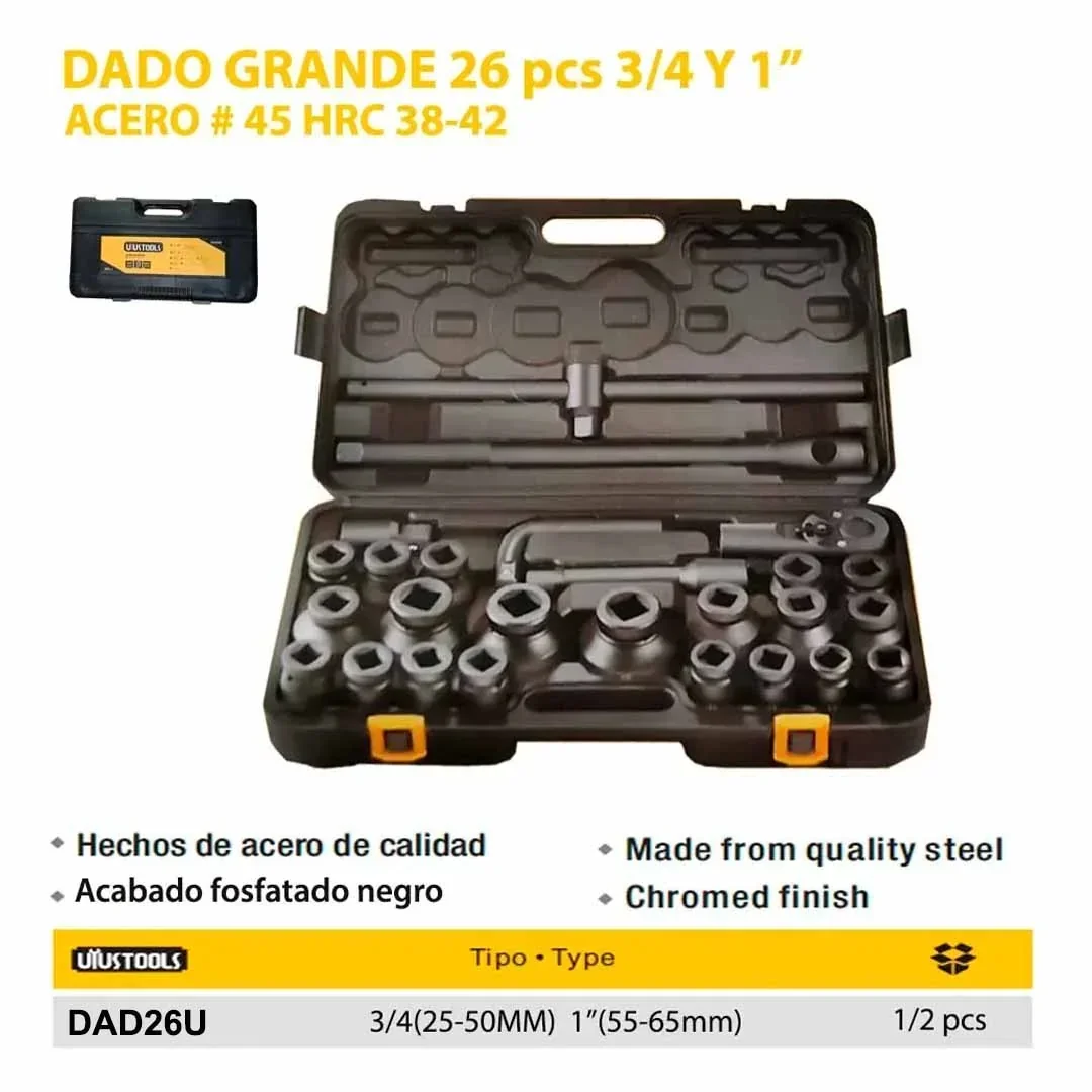 MALETA DADOS MANDO UYUST 3/4- 26pzs 