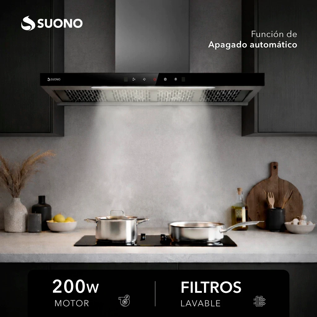 Campana Suono Extractora Luz Led 60cm 200W Silver 6