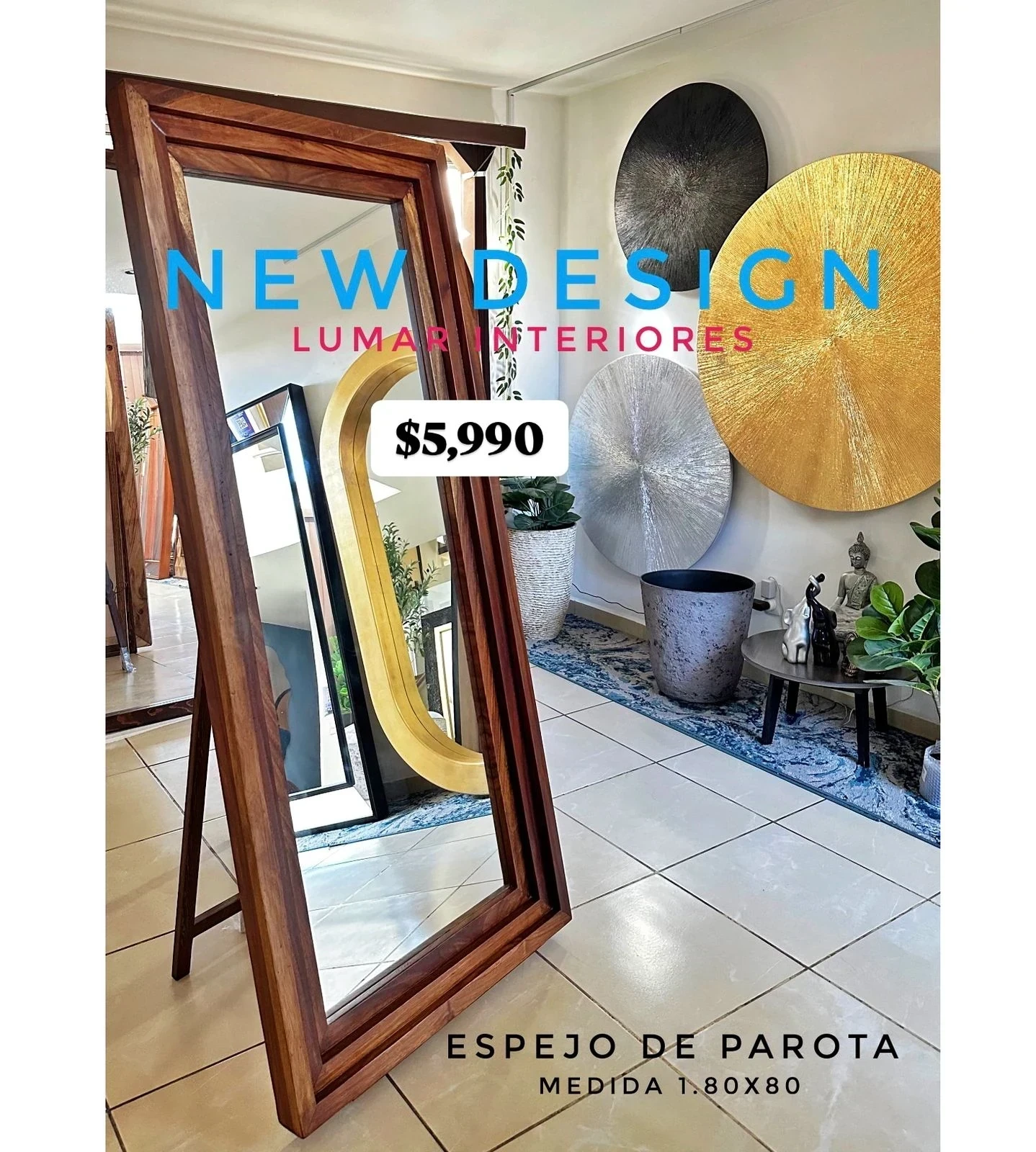 Espejo TUNDRA PAROTA 3 Niveles Rectangular 8