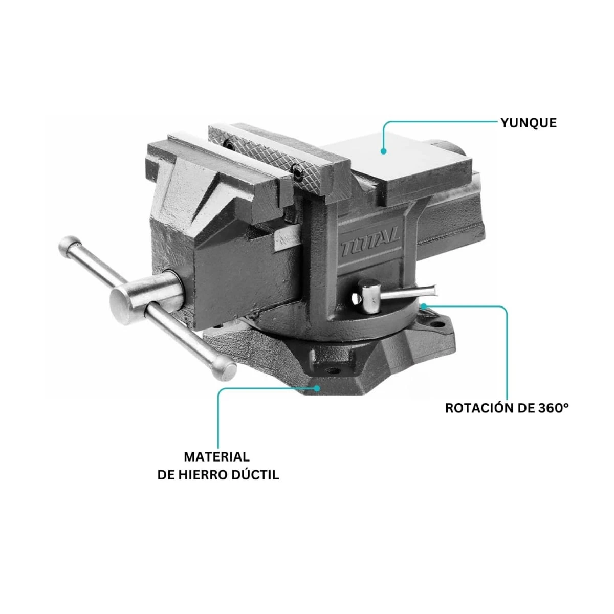 THT6146 Tornillo de banco 4" total 2