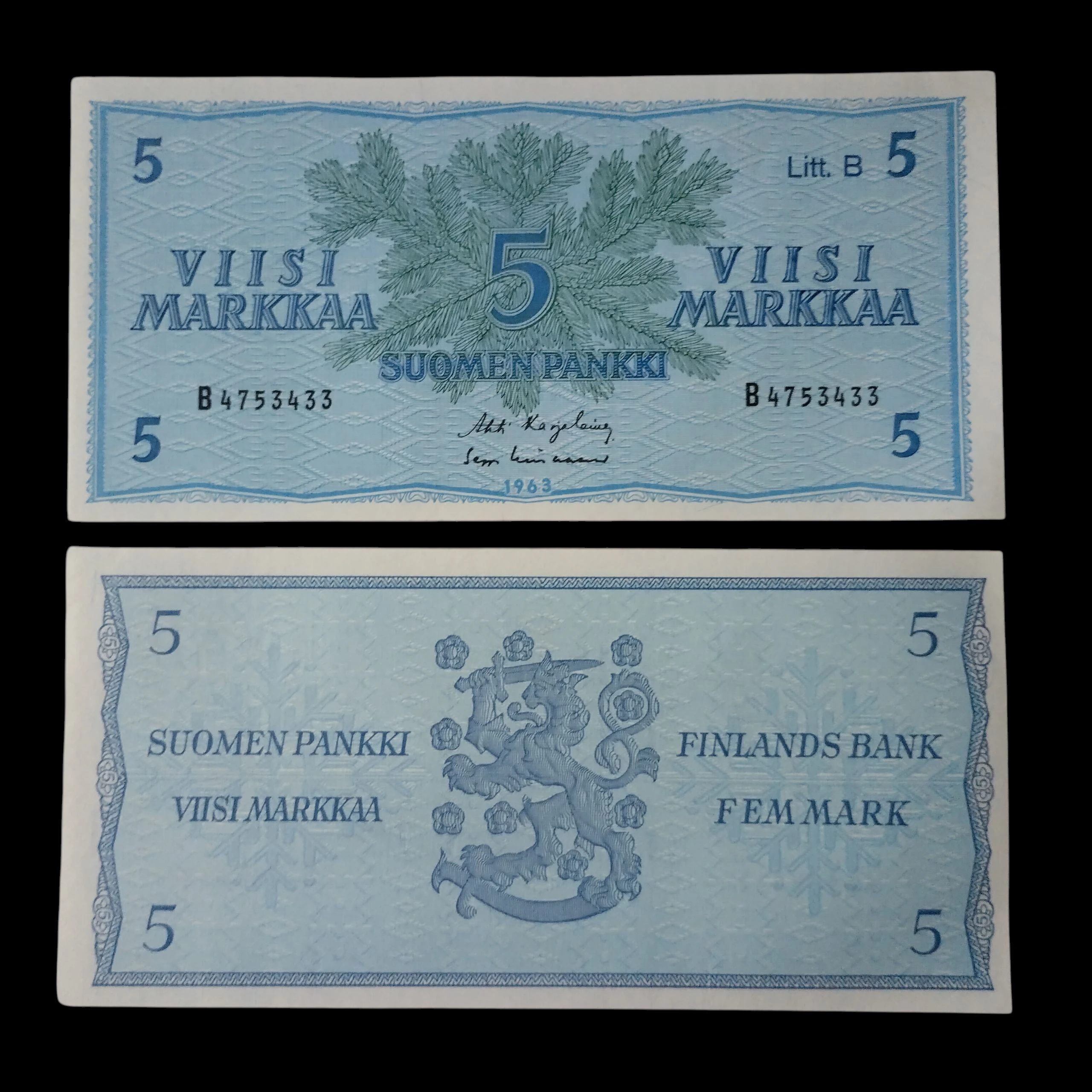 • Finlandia 5 markkaa UNC 