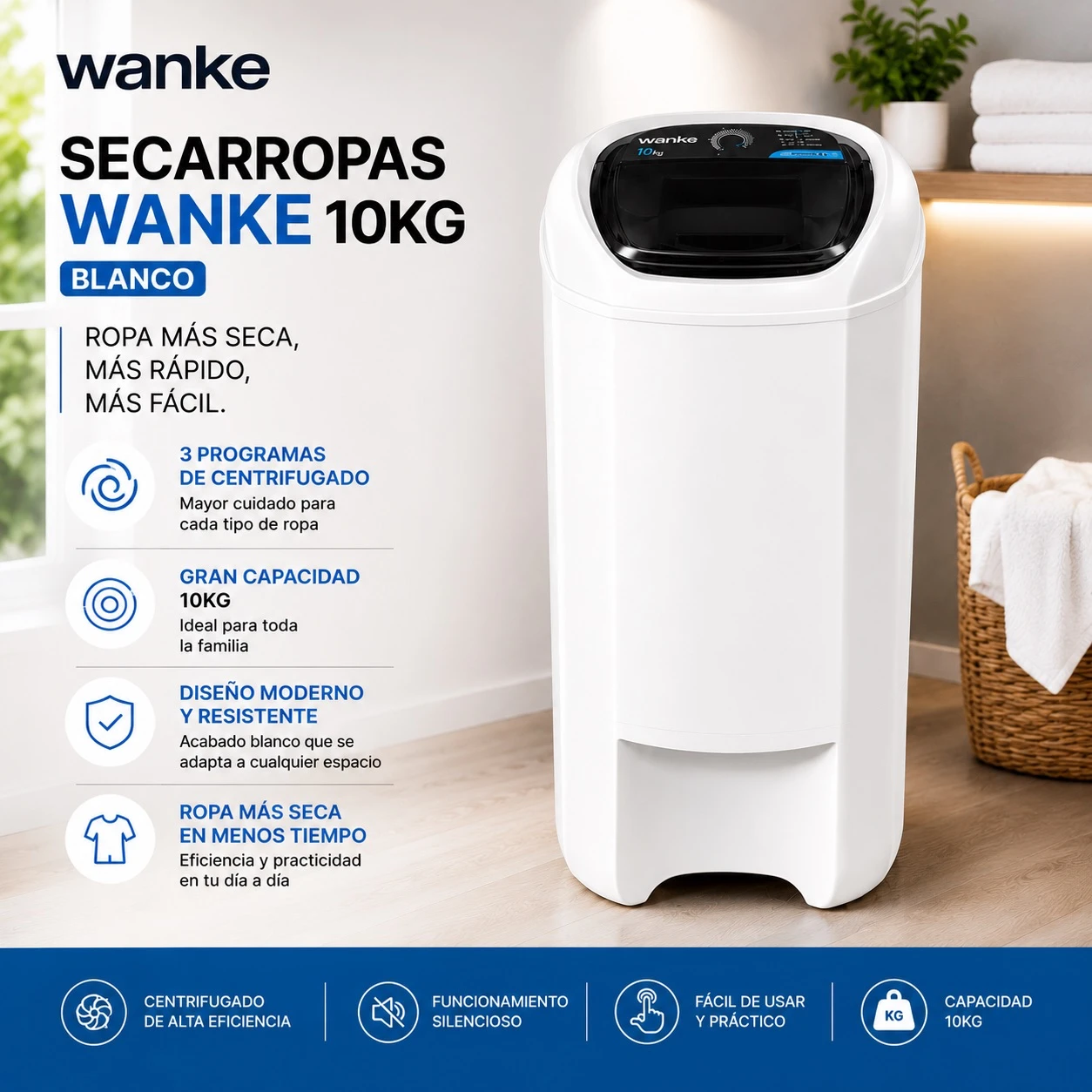 SECARROPAS WANKE 10KG BLANCO 