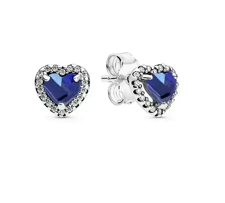 Conjunto Collar Corazón  Relieve Azul  3